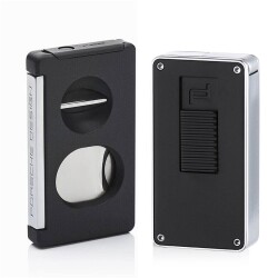 Porsche Design Double Kesici ve Jet Puro Çakmak Seti Siyah P3626/3648 - PORSCHE DESİGN