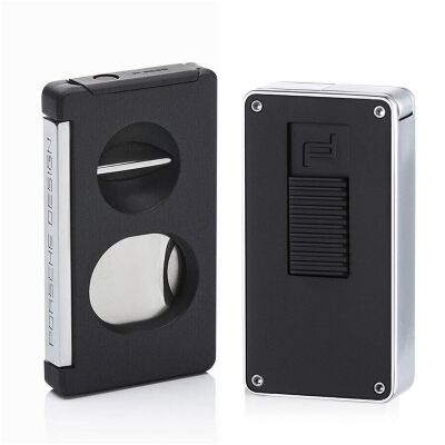 Porsche Design Double Kesici ve Jet Puro Çakmak Seti Siyah P3626/3648 - 1