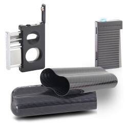 Porsche Design Karbon Fiber Puro Kılıfı 2li Double Kesici ve Jet Puro Çakmak Seti Grey P3626-3647-16116 - PORSCHE DESİGN (1)