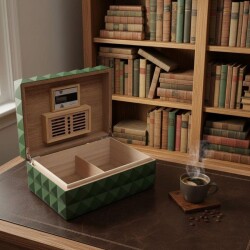 Quasar Design Humidor Puro Kutusu Mat Siyah 80's ve Puro Seti - 6