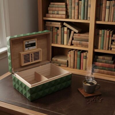 Quasar Design Humidor Puro Kutusu Mat Siyah 80's ve Puro Seti - 6