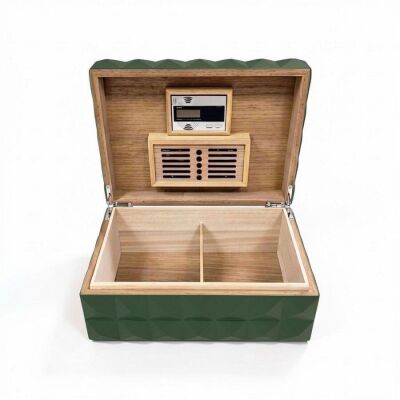 Quasar Design Humidor Puro Kutusu Mat Yeşil 80's ve Puro Seti - 4