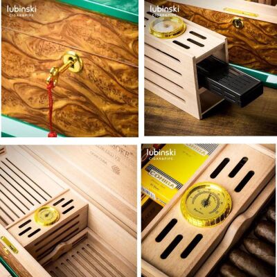 Romeo Julieta Humidor Puro Kutusu Yeşil Lake 150s Cigar Spa Elektronik Puro Nemlendirme Cihazı - 3