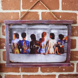Rustik Ahşap Çerçeveli Vintage Metal Pano Girls 20x30 - T-BEK (1)