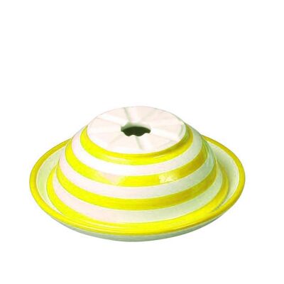 Saloon Seramik Ev Küllüğü Beyaz Sarı Çizgiler 15cm - 1