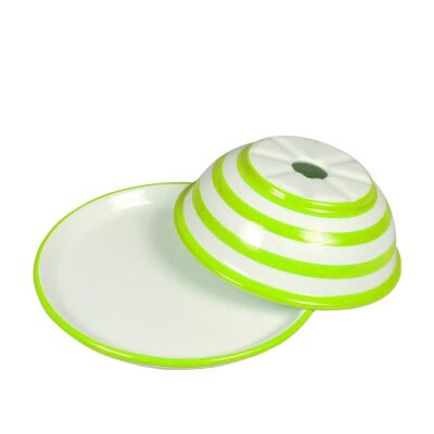 Saloon Seramik Ev Küllüğü Beyaz Yeşil Çizgiler 15cm - 2
