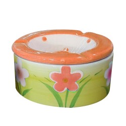Saloon Seramik Ev Küllüğü Çiçekler Turuncu 12cm - 1