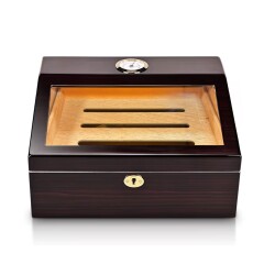 Sedir Ağacı Camlı Puro Kutusu Humidor Maun 40's - CigarLoong (1)