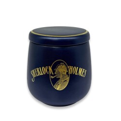 Sherlock Holmes El Yapımı Seramik Pipo Tutun Kavanozu Mavi - Lubinski İtaly