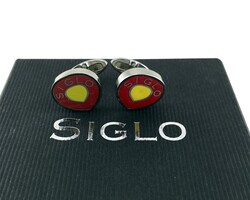 SİGLO - SİGLO Sarı Kırmızı Model Kol Düğmesi (1)
