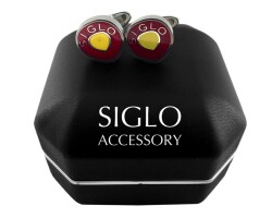 SİGLO Sarı Kırmızı Model Kol Düğmesi - 7