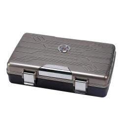 Silver Match Seyahat Tipi Puro Kutusu Humidor Metalik Gri 10's - SİLVER MATCH