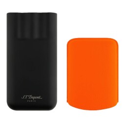 S.T. Dupont Deri Metal Puro Kılıfı Siyah/Neon Turuncu 3lüi (62Ring) - S.T.DUPONT (1)