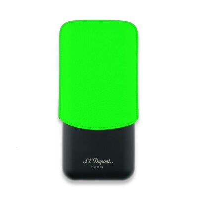 S.T. Dupont Deri Metal Puro Kılıfı Siyah/Neon Yeşil 3lüi (62Ring) - 1