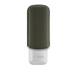 S.T. Dupont Deri Metal Puro Kılıfı Yeşil/Krom 2li (60Ring) - S.T.DUPONT
