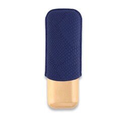 S.T. Dupont Dragon Leather Deri Metal Puro Kılıfı Mavi/Gold 2li (60Ring) - 2