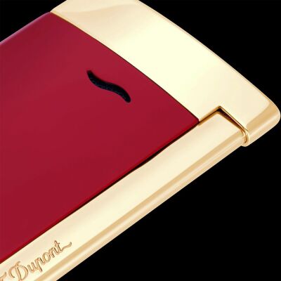 S.T. Dupont Slim 7 Çakmak 027707 Lake Bordo Altın - 4