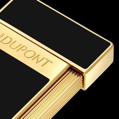 S.T. Dupont Slimmy Puro Çakmak Parlak Siyah Gold 28222 - 3