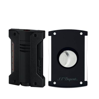 St.Dupont Defi Çakmak Tek Alev Ve Kesici Seti Siyah - 1