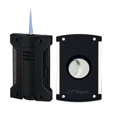 St.Dupont Defi Çakmak Tek Alev Ve Kesici Seti Siyah - 2