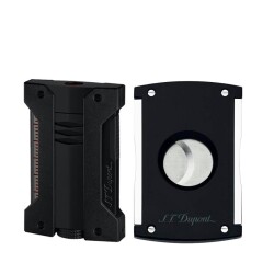 St.Dupont Defi Çakmak Tek Alev Ve Kesici Seti Siyah - S.T.Dupont