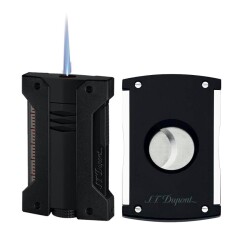 St.Dupont Defi Çakmak Tek Alev Ve Kesici Seti Siyah - S.T.Dupont (1)