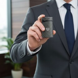 Süper Flat Slim Jet Alev Puro Çakmağı Siyah Karbon - 4