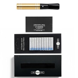 The White Spot Kısa Sigara Ağızlığı 9mm İçin Gold/Krom - 3