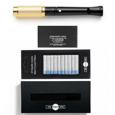 The White Spot Kısa Ejektörlü Sigara Ağızlığı 9mm İçin Gold Line - 3