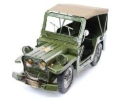 U.S. Army Jeep M381 El Yapımı Eskitilmiş Biblo 26cm - T-BEK