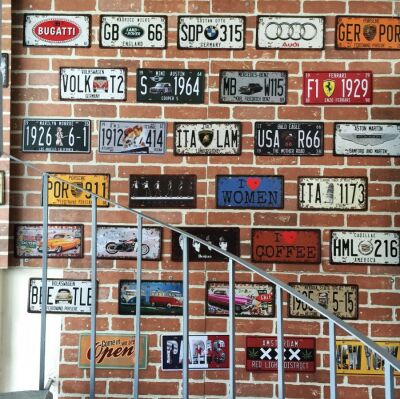 Vintage Metal Plaka I Love Paris 15x30 - 2