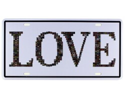 Vintage Metal Plaka Love 15x30 - T-BEK