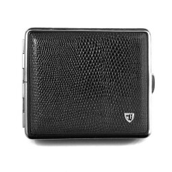 Vom Hofe Germany Deri Kısa Sig. Tabakası Lizard 18li (Krom/Siyah) - Vom Hofe