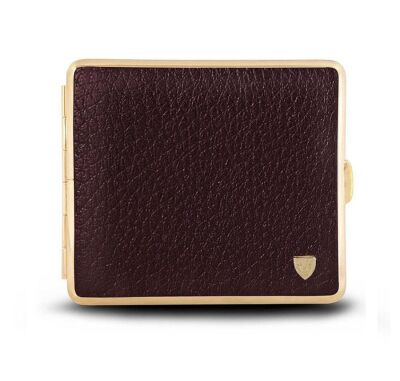 Vom Hofe Germany Deri Kısa Sigara Tabakası 18li (Gold/Kahve) - 1