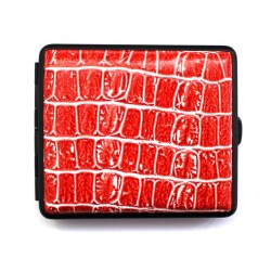 Vom Hofe Germany Deri Kısa Sig. Tab akasısı 18li (Krom/Croco Kırmızı) - Vom Hofe