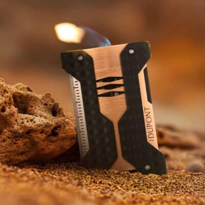 Windproof Rüzgar Geçirmez Puro Çakmak ve Kesici Seti Copper - 3