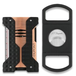 Windproof Rüzgar Geçirmez Puro Çakmak ve Kesici Seti Copper - S.T.Dupont