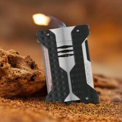 Windproof Rüzgar Geçirmez Puro Çakmak ve Kesici Seti Krom - 6