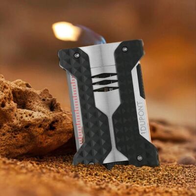 Windproof Rüzgar Geçirmez Puro Çakmak ve Kesici Seti Krom - 6