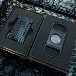 Windproof Rüzgar Geçirmez Puro Çakmak ve Kesici Seti Siyah - S.T.Dupont (1)