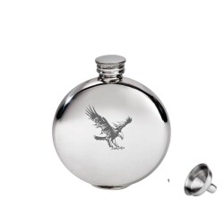 Yuvarlak Çelik Cep Matarası Krom 5 Oz 150ml Kartal (hunili) - 1
