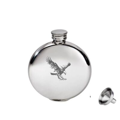 Yuvarlak Çelik Cep Matarası Krom 5 Oz 150ml Kartal (hunili) - 1